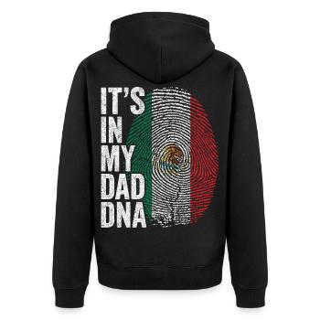 Mexikanische Flagge Mexikanischer Papa Fußabdruck - Unisex Premium Bio Zip Hoodie - Schwarz - Hinten - Nico (187cm)
