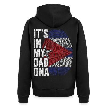 Kuba Flagge Cuban Dad Fußabdruck - Unisex Premium Bio Zip Hoodie - Schwarz - Hinten - Nico (187cm)