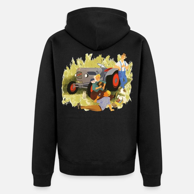 Roi des tracteurs - Veste à capuche bio Premium Unisexe - noir