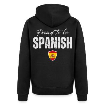Spanish pride, I love Spain - Unisex Premium Organic Zip Hoodie - black - Back - Nico (187cm)