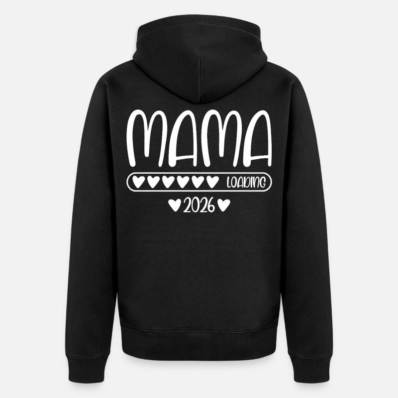 Mama 2026 loading - Unisex Premium Bio Zip Hoodie - Schwarz