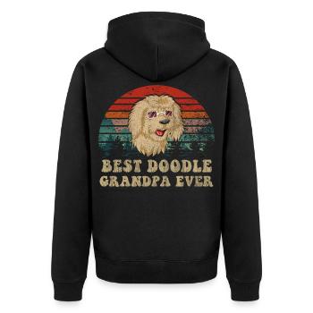 Drôle Golden Doodle Grand-Shirt Design - Veste à capuche bio Premium Unisexe - noir - Dos - Nico (187cm)