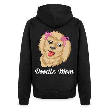 Mignon Caniche Doodle avec arcs Golden Doodle Mom - Veste à capuche bio Premium Unisexe - noir - Dos - Nico (187cm)