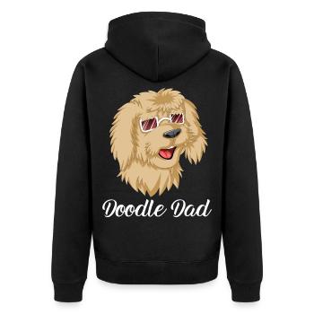 Doodle Dad with Sunglasses - Unisex Premium Organic Zip Hoodie - black - Back - Nico (187cm)