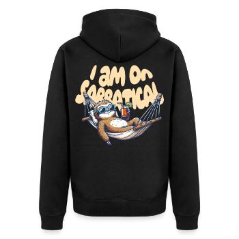 on Sabbatical - Unisex Premium Organic Zip Hoodie - black - Back - Nico (187cm)