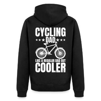 Cycling Dad Bike Rider & Cyclist Father's Day - Unisex Premium Organic Zip Hoodie - black - Back - Nico (187cm)