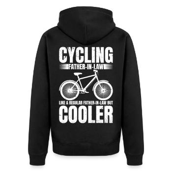 Cycling Father-in-law Bike Rider Cyclist - Unisex Premium Organic Zip Hoodie - black - Back - Nico (187cm)