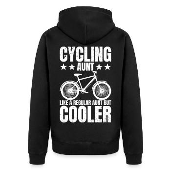 Cycling Aunt Bike Rider Cyclist Aunt's Day - Unisex Premium Bio Zip Hoodie - Schwarz - Hinten - Nico (187cm)