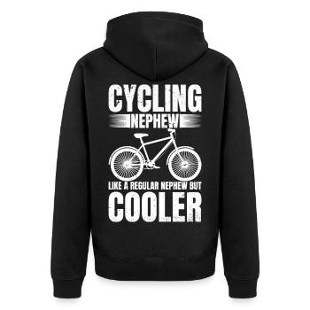 Cycling Nephew Bike Rider Cyclist Nephew's Day - Unisex Premium Organic Zip Hoodie - black - Back - Nico (187cm)