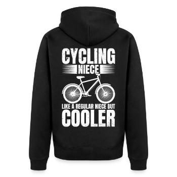 Cycling Niece Bike Rider Cyclist Niece's Day - Unisex Premium Organic Zip Hoodie - black - Back - Nico (187cm)