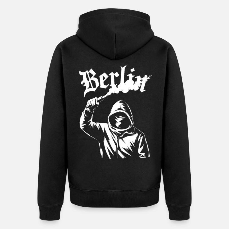 Sweat à capuche Revolt Street Art - Veste à capuche bio Premium Unisexe - noir