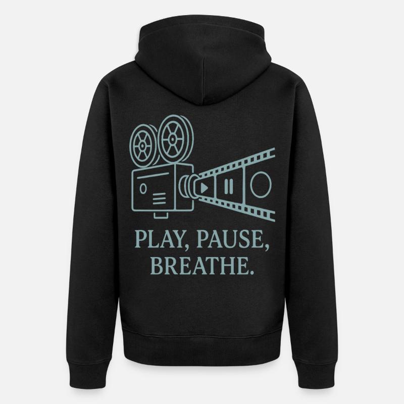 Motif de film créatif avec slogan - Veste à capuche bio Premium Unisexe - noir