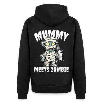 MOMIE RENCONTRE ZOMBIE - ZOMBIE HALLOWEEN - Veste à capuche bio Premium Unisexe - noir - Dos - Nico (187cm)