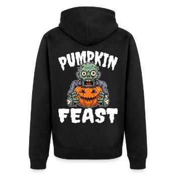 FESTIN DE CITROUILLE - ZOMBIE HALLOWEEN - Veste à capuche bio Premium Unisexe - noir - Dos - Nico (187cm)