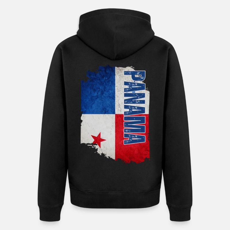 Drapeau panaméen, j’adore le Panama - Veste à capuche bio Premium Unisexe - noir