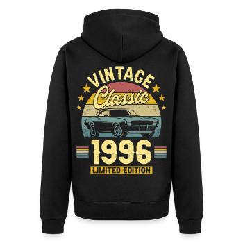 1996 Car 30 Years Anniversary Men - Unisex Premium Organic Zip Hoodie - black - Back - Nico (187cm)