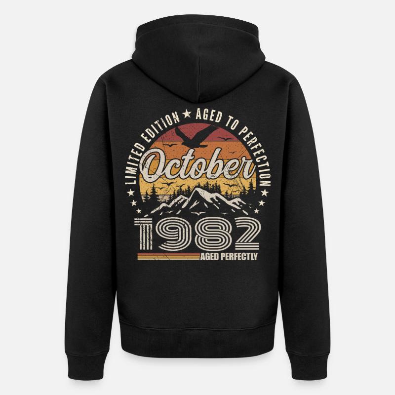 Octobre 1992 Cadeau Anniversaire - Octobre 1992 - Veste à capuche bio Premium Unisexe - noir