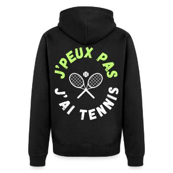 Design Tennis - Veste à capuche bio Premium Unisexe - noir - Dos - Nico (187cm)