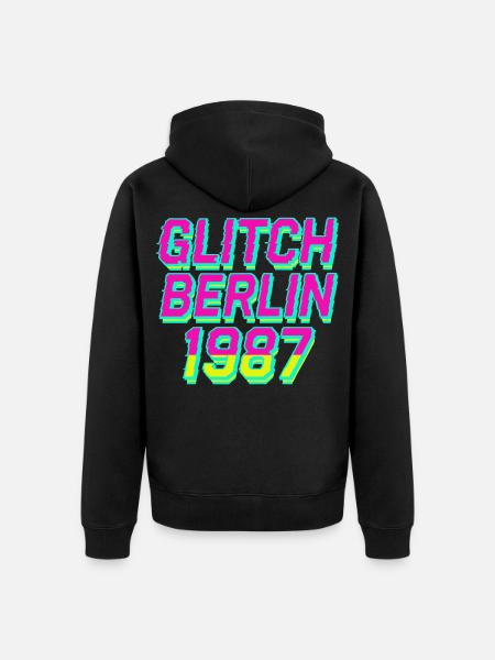 Glitch, Berlin 1987 - Unisex Premium Organic Zip Hoodie - black
