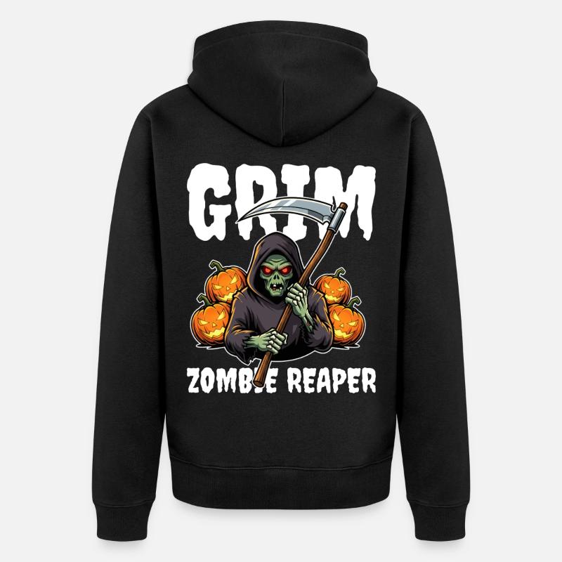 GRIM ZOMBIE REAPER - ZOMBIE HALLOWEEN - Veste à capuche bio Premium Unisexe - noir