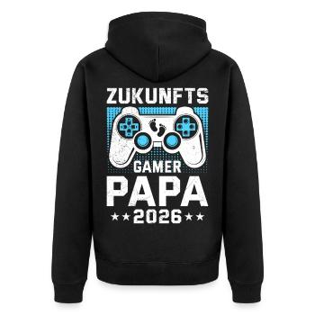 FUTURE GAMER DAD 2026 Funny - Unisex Premium Organic Zip Hoodie - black - Back - Nico (187cm)