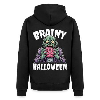 BRAINY HALLOWEEN - ZOMBIE HALLOWEEN - Veste à capuche bio Premium Unisexe - noir - Dos - Nico (187cm)