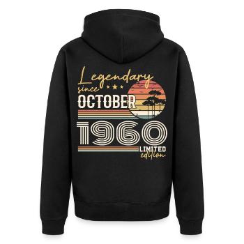 Cadeau Octobre 1960 - Génial Depuis Octobre 1960 - Veste à capuche bio Premium Unisexe - noir - Dos - Nico (187cm)