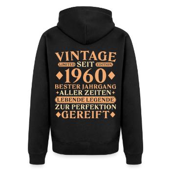 Millésime 1960 - 65e anniversaire - Veste à capuche bio Premium Unisexe - noir - Dos - Nico (187cm)
