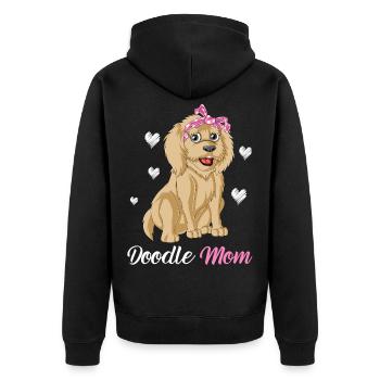 Stolze Golden Doodle Mama – Perfekte Geschenk-Vibes - Unisex Premium Bio Zip Hoodie - Schwarz - Hinten - Nico (187cm)