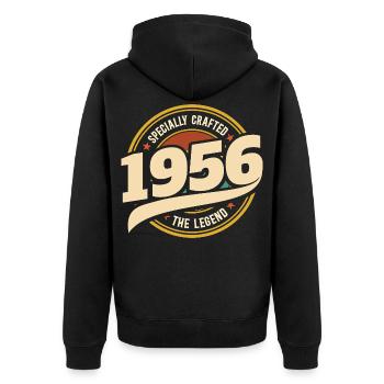1956 Legend 70 Years Anniversary Men's - Unisex Premium Organic Zip Hoodie - black - Back - Nico (187cm)