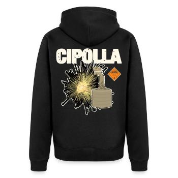 Cipolla Pyro - Unisex Premium Organic Zip Hoodie - black - Back - Nico (187cm)