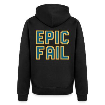Échec épique - mème de jeu rétro 8 bits - Veste à capuche bio Premium Unisexe - noir - Dos - Nico (187cm)