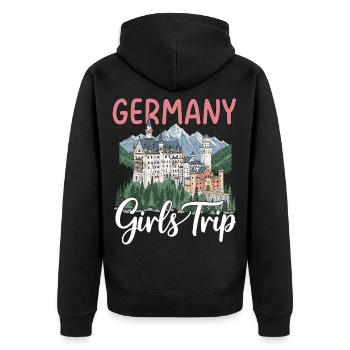 Germany Girls Trip Neuschwanstein Castle - Unisex Premium Bio Zip Hoodie - Schwarz - Hinten - Nico (187cm)