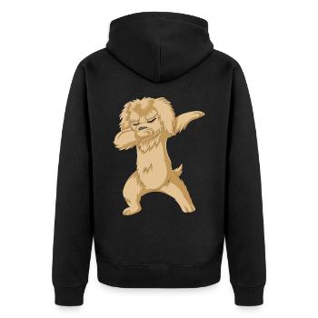 Golden Doodle - Unisex Premium Organic Zip Hoodie - black - Back - Nico (187cm)