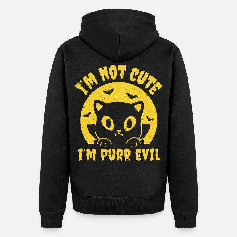 Je ronronne le mal - Veste à capuche bio Premium Unisexe - noir