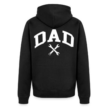 Dad - Unisex Premium Bio Zip Hoodie - Schwarz - Hinten - Nico (187cm)
