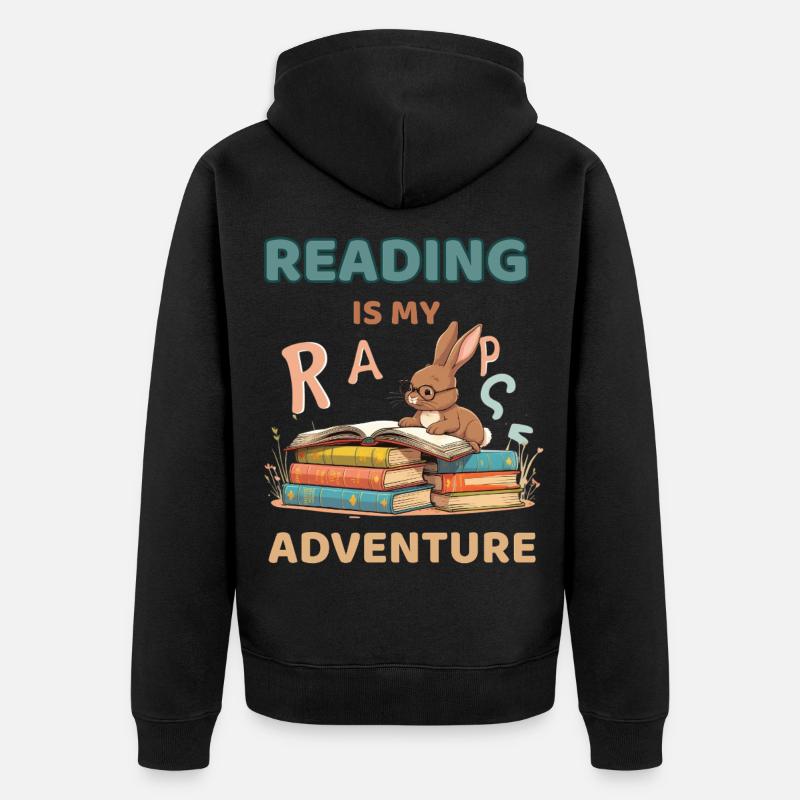 La lecture est ma passion d’aventure - Veste à capuche bio Premium Unisexe - noir