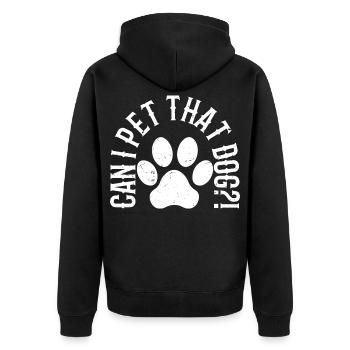 Hundepfote mit Schriftzug - Unisex Premium Bio Zip Hoodie - Schwarz - Hinten - Nico (187cm)