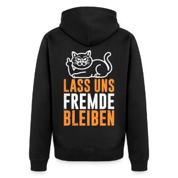 Mallorca LET'S STAY STRANGERS Fun - Unisex Premium Organic Zip Hoodie - black - Back - Nico (187cm)