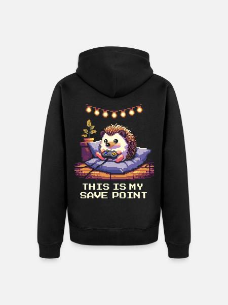 Mein Hygge Speicherpunkt - Unisex Premium Bio Zip Hoodie - Schwarz