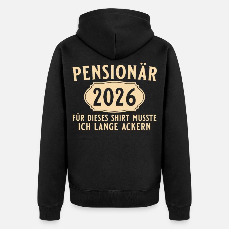Retraité 2026 - Lange Ackern - Rente - Veste à capuche bio Premium Unisexe - noir