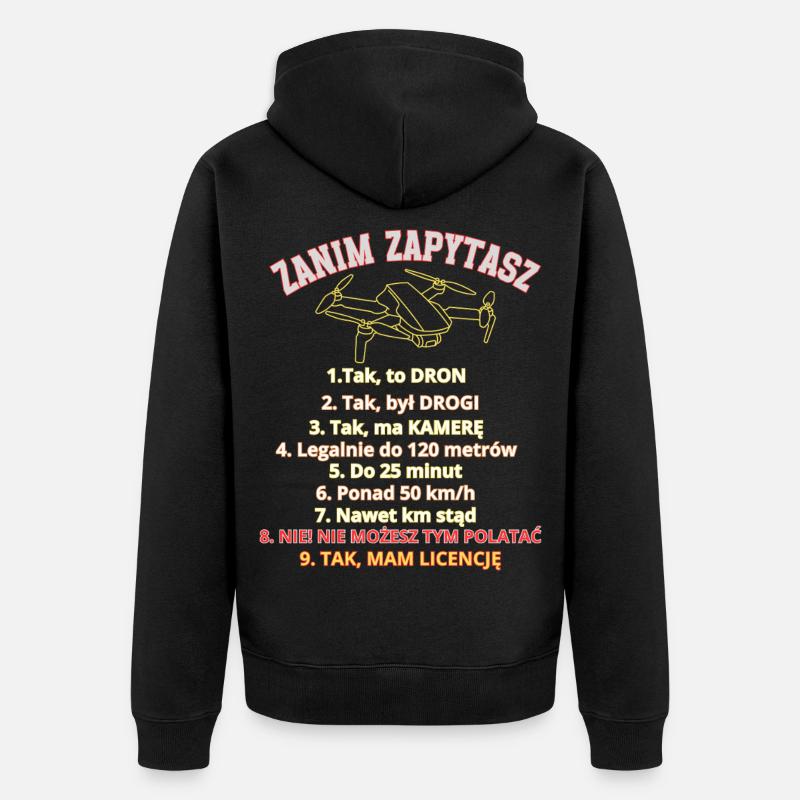 Dla pytających, zasady , Dron pilot - Veste à capuche bio Premium Unisexe - noir