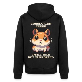 Connection error: Smalltalk not possible | Intro - Unisex Premium Organic Zip Hoodie - black - Back - Nico (187cm)