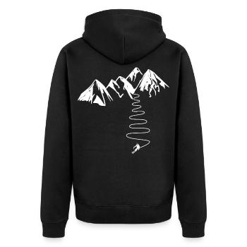Cadeau Skieur De Haute Montagne Alpes Pyrenées - Veste à capuche bio Premium Unisexe - noir - Dos - Nico (187cm)