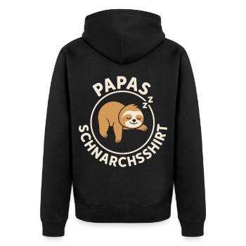 Paternité T-shirt drôle contre les ronflements de papa - Veste à capuche bio Premium Unisexe - noir - Dos - Nico (187cm)