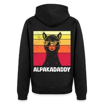 Futur père ALPAKAPAPA Rétro Drôle - Veste à capuche bio Premium Unisexe - noir - Dos - Nico (187cm)