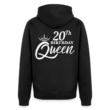 Reine du 20e anniversaire - Veste à capuche bio Premium Unisexe - noir - Dos - Nico (187cm)