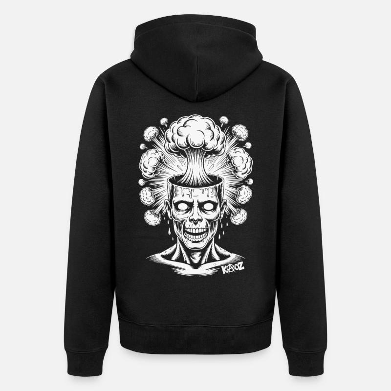 Kreative Explosion und Comic Illustration - Unisex Premium Bio Zip Hoodie - Schwarz