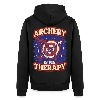 Le tir à l'arc est mon archer thérapeutique - Veste à capuche bio Premium Unisexe - noir - Dos - Nico (187cm)