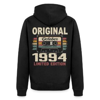 Born in October 1994 | Vintage Gift October 1994 - Unisex Premium Organic Zip Hoodie - black - Back - Nico (187cm)